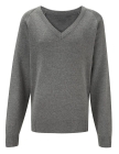 Banner Knitted V-Neck Sweater (Purple or Grey)
